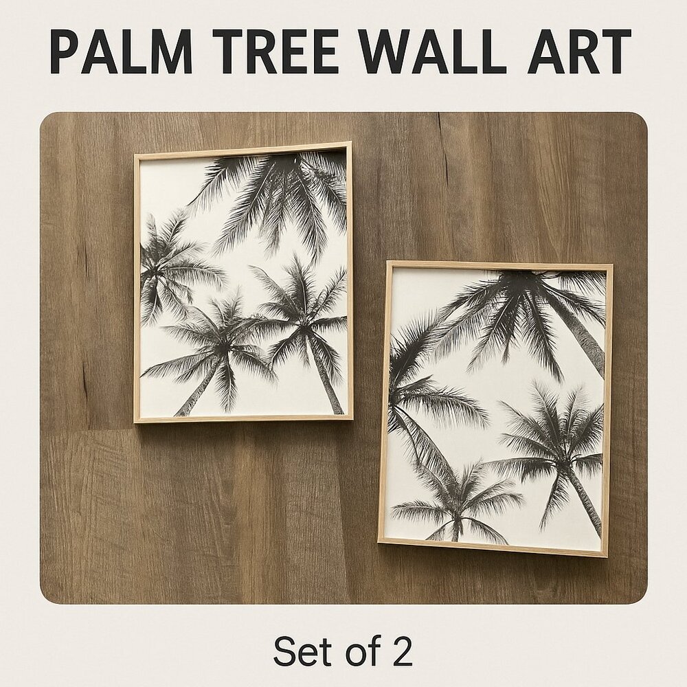 🌴 Palm Tree Wall Art Prints – Set of 2